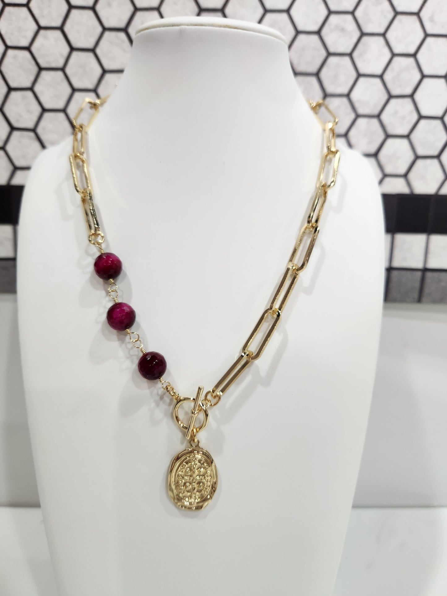 PinkTigerEye Necklace