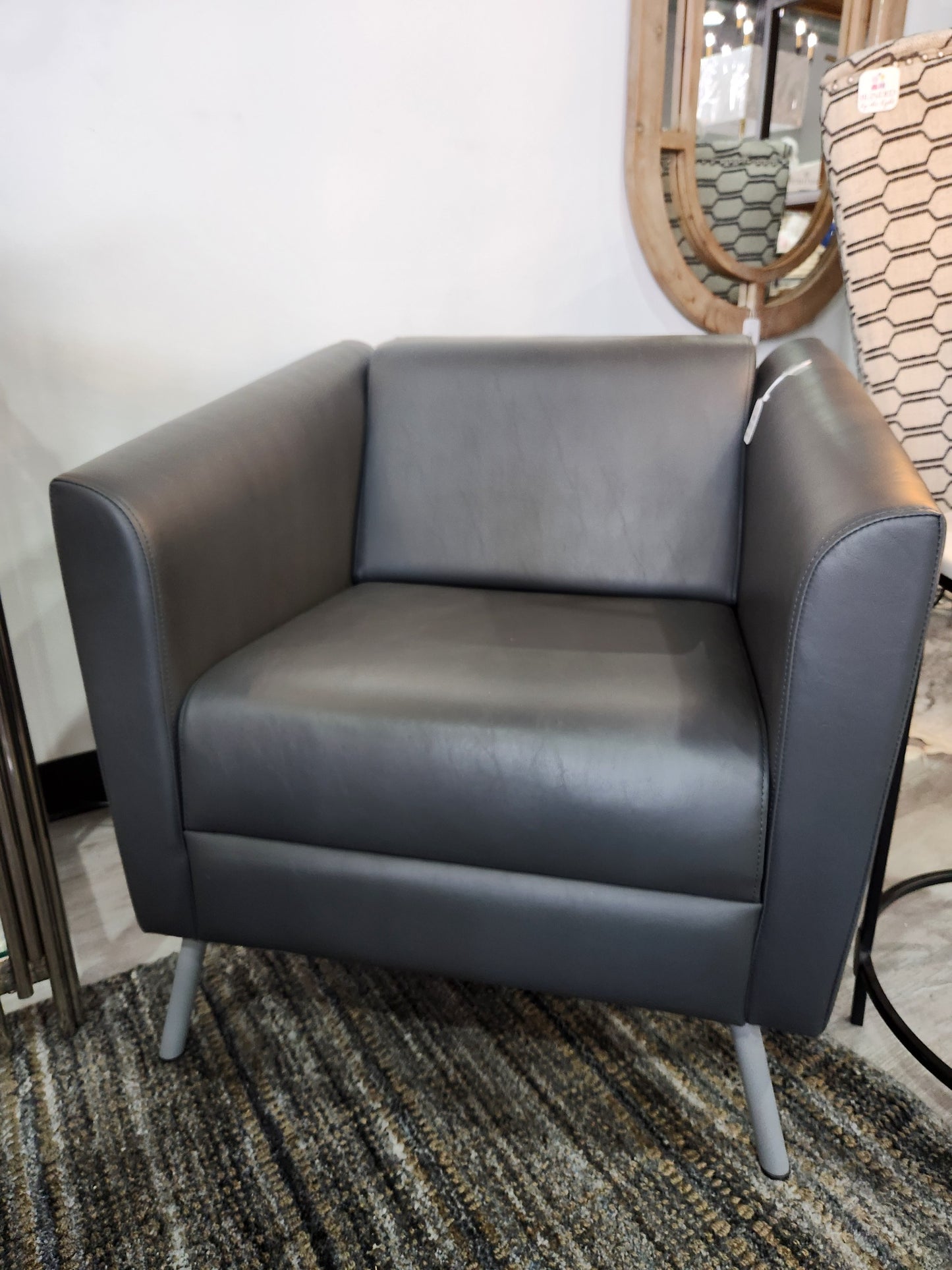 Gray Faux Leather Chair