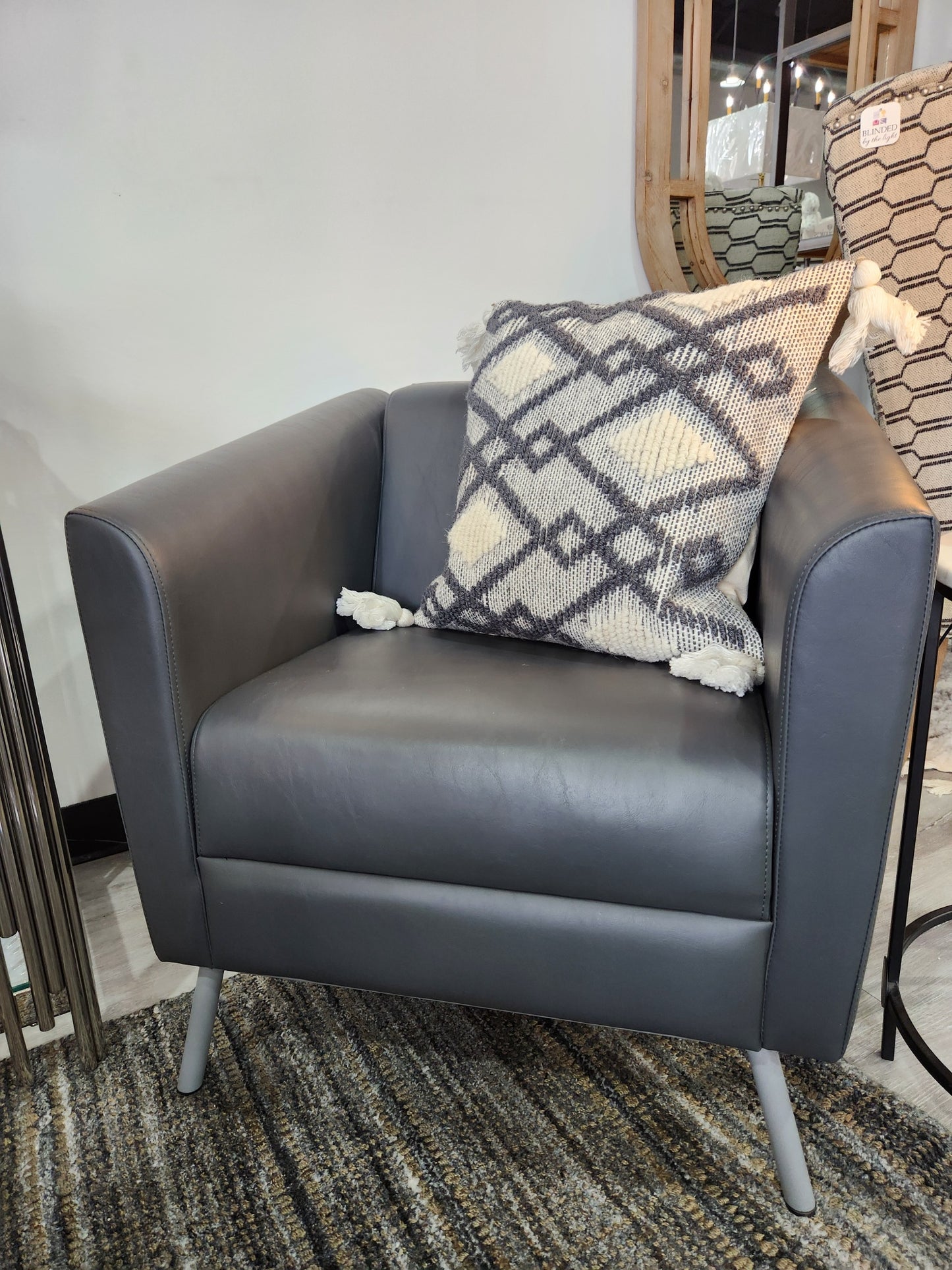 Gray Faux Leather Chair
