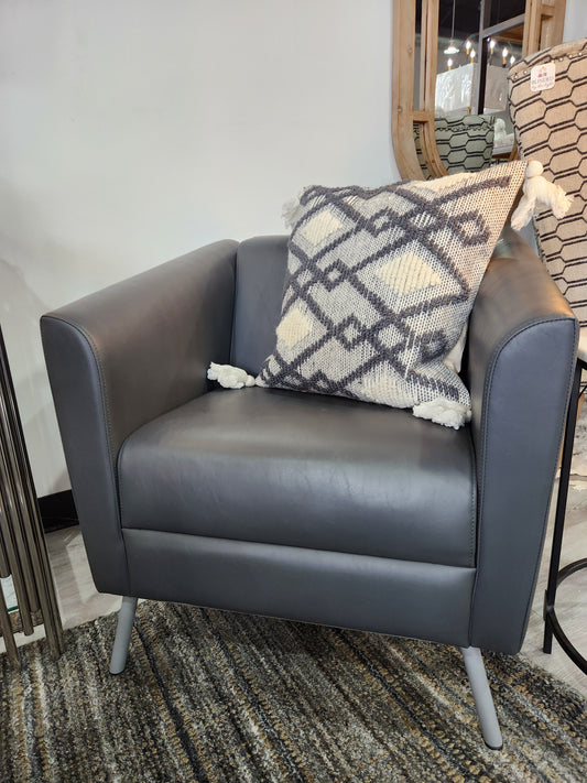 Gray Faux Leather Chair