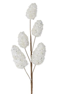 White Bead Pinecone