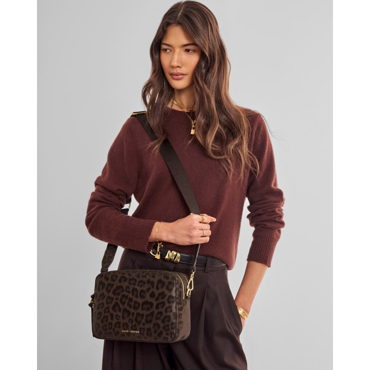 Katie Loxton Lottie Chocolate Leopard Crossbody