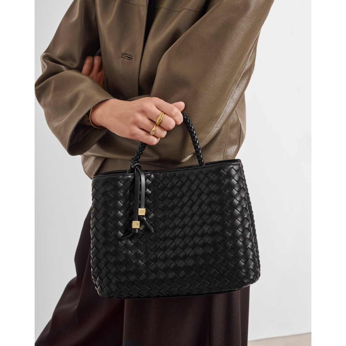 Katie Loxtox Nova Black Hand Woven Top Handle